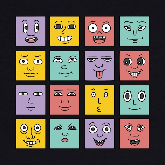 Square Funny Faces by My_Store